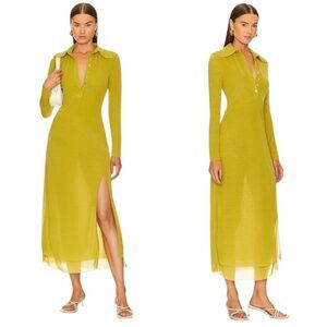 New Song Of Style Noma Midi Dress in Chartreuse